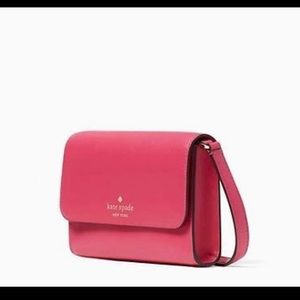 NWT Kate Spade Brynn Small Saffiano Leather Flap Crossbody Bag In Pink Ruby